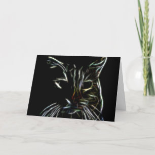 Eerie Black Cat Halloween Helgkort