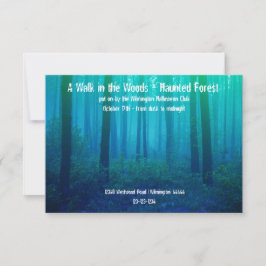 Eerie Blue Forest - 3x5 Haunted Forest Investigati Inbjudningar