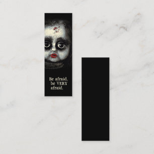 Eerie Creepy Doll Halloween Mini Bookmark Visitkort