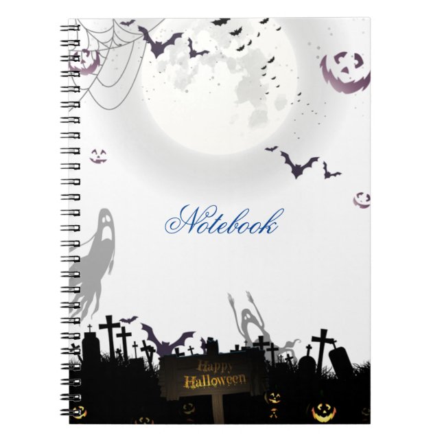 Eerie Elegance: Halloween Inspired Spiral bärbar d Anteckningsbok (Framsidan)