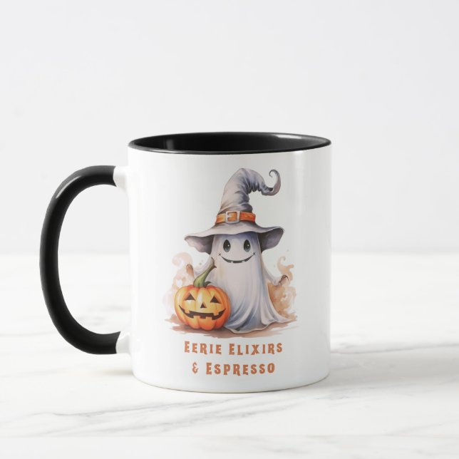 Eerie Elixirs och Espresso Ghost Halloween Mugg (Vänster)