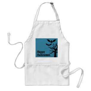 Eerie Fladdermöss Halloween Apron, Blue Förkläde