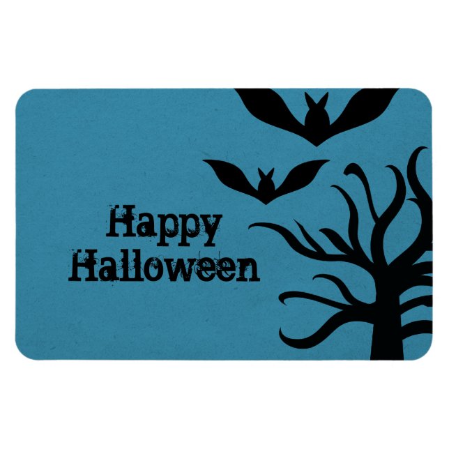 Eerie Fladdermöss Halloween Flexi Magnet, Blue Magnet (Horisontell)