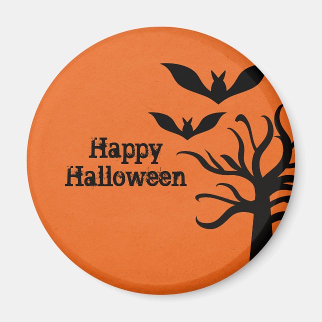 Eerie Fladdermöss Halloween Magnet, Orange Magnet (Framsidan)