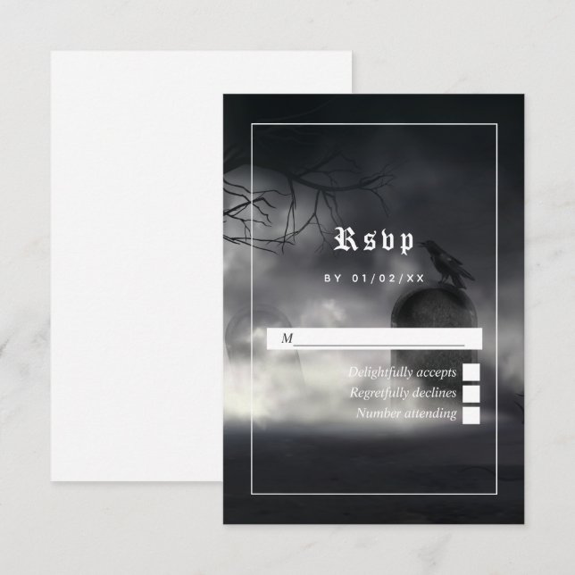 Eerie Gothic Bröllop OSA Card Kort (Fram/baksida)