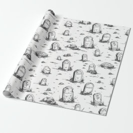Eerie Gravsten Wrapping Papper Presentpapper