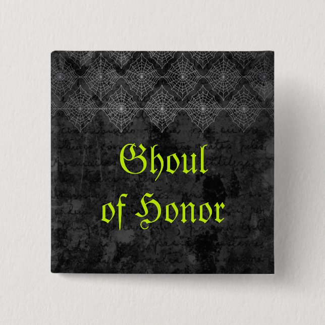 Eerie Halloween Bröllop Button Knapp (Framsida)