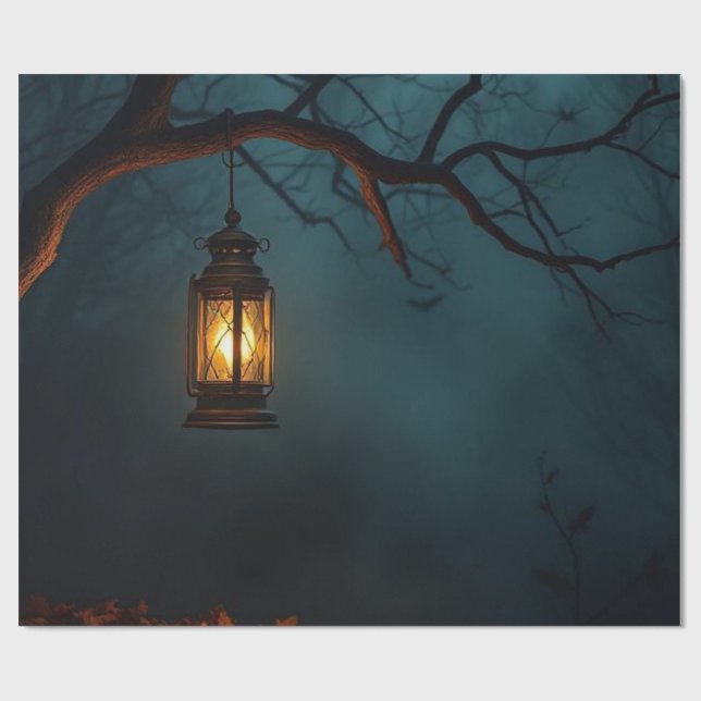 Eerie Halloween Lantern Gift Wrap – Limited Presentpapper (Platt)
