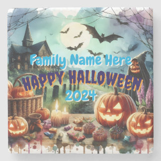 Eerie Halloween Night Watercolor Stenunderlägg