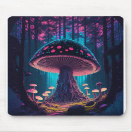 Eerie Magic Giant Toadstool i skog Musmatta