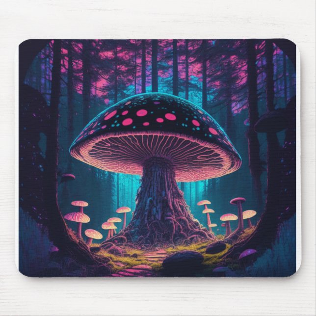 Eerie Magic Giant Toadstool i skog Musmatta (Framsidan)