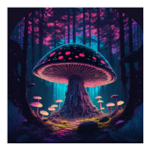 Eerie Magic Giant Toadstool i skog