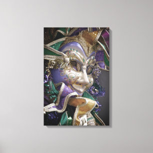 Eerie Mardi Gras Mask Canvastryck