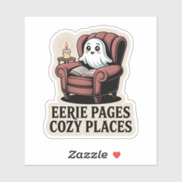 Eerie Pages Mysigt Ställe - mysiga spöket bok Klistermärken