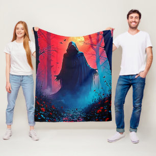 Eerie Shadow in Crimson Skogen Design Fleecefilt