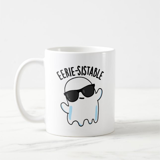 Eerie-sistable Funny Ghost Pun Kaffemugg (Vänster)