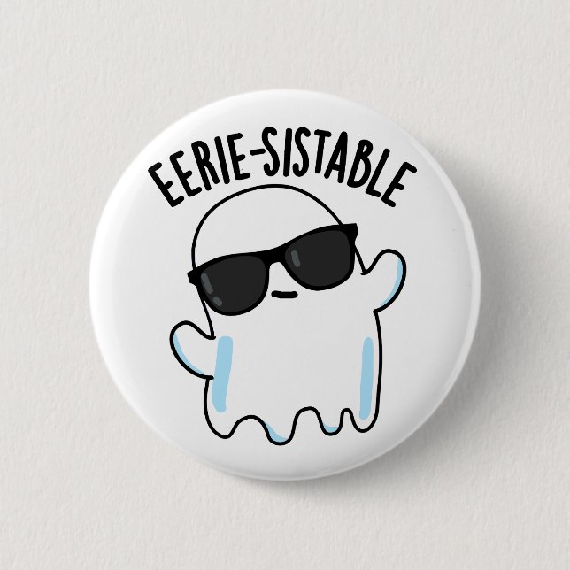 Eerie-sistable Funny Ghost Pun Knapp (Framsida)