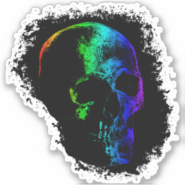 EERIE SKULL Rainbow Klistermärken