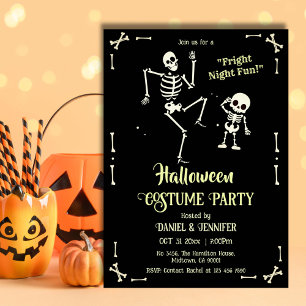 Eerie spooky skalle skelettfright Halloween Inbjudningar