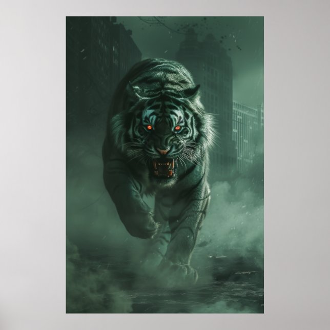 Eerie Tiger Zombies Personification Poster (Framsidan)