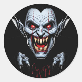 Eerie Vampire Ansikte Sticker Runt Klistermärke