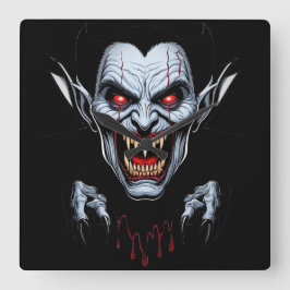 Eerie Vampire Ansikte Wall Clock Fyrkantig Klocka