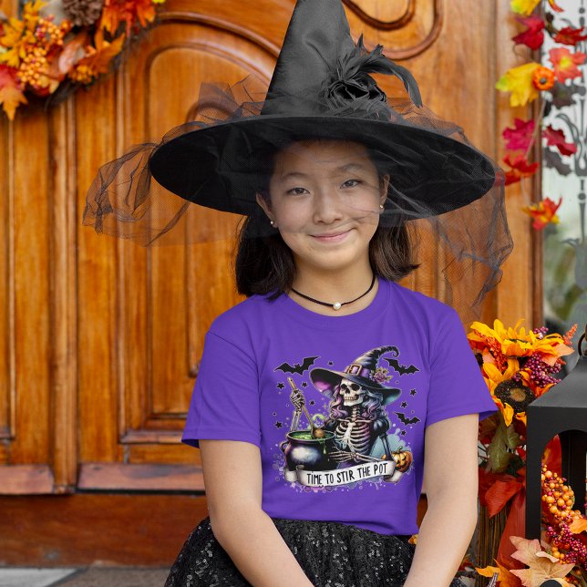 Eerie Witch Skeleton Cauldron Halloween T Shirt (Order in time for Halloween!)