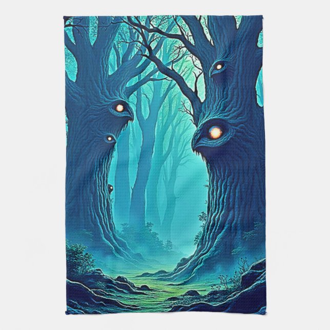 Eerie Woodland Ögon Kökshandduk (Vertikal)