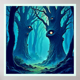 Eerie Woodland Ögon Poster