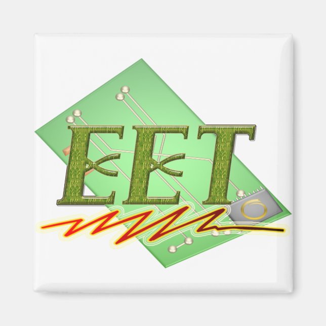 EET - LOGOTYP AV ELECTRICAL INGENJÖR TECH CIRCUIT  MAGNET (Framsidan)