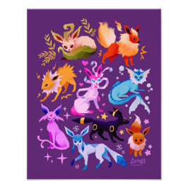 Eeveelutions dark purple print fototryck