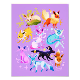 Eeveelutions light purple print fototryck