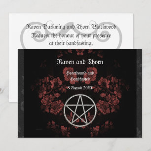 Eexternal Handfasteel/Bröllop Pentacle Mauve Ste Inbjudningar