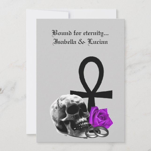 Eexternal Kärlek Gothic Vampire Bröllop Inbjudningar (Framsida)