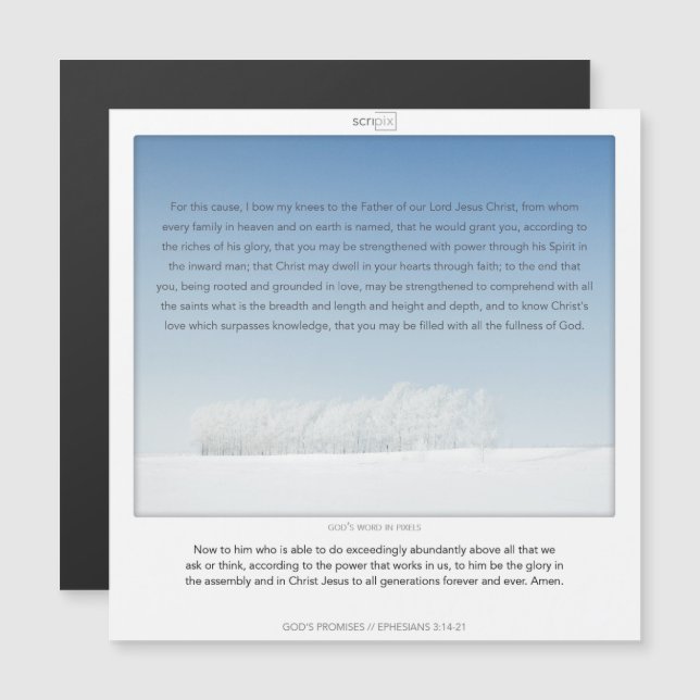 Efeisans 3:14-21 GOD'S PROMISS SCRIPIX magnetisk Inbjudningskort (Fram/baksida)