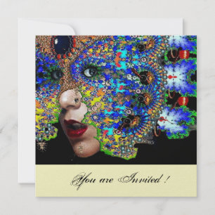EFEMER Mardi Gras maskeradbal vit is Inbjudningar