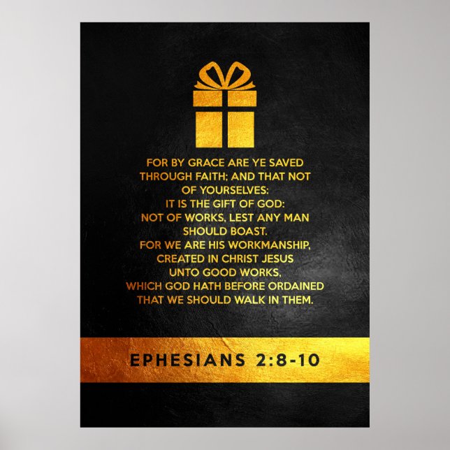 Efesier 2:8-10 Bible Verse Poster (Framsidan)