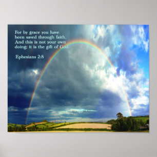 Efesier 2:8 Regnbåge Poster