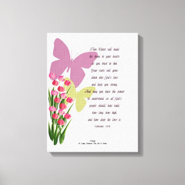 Efesier 3:17-18 canvastryck (Framsida)