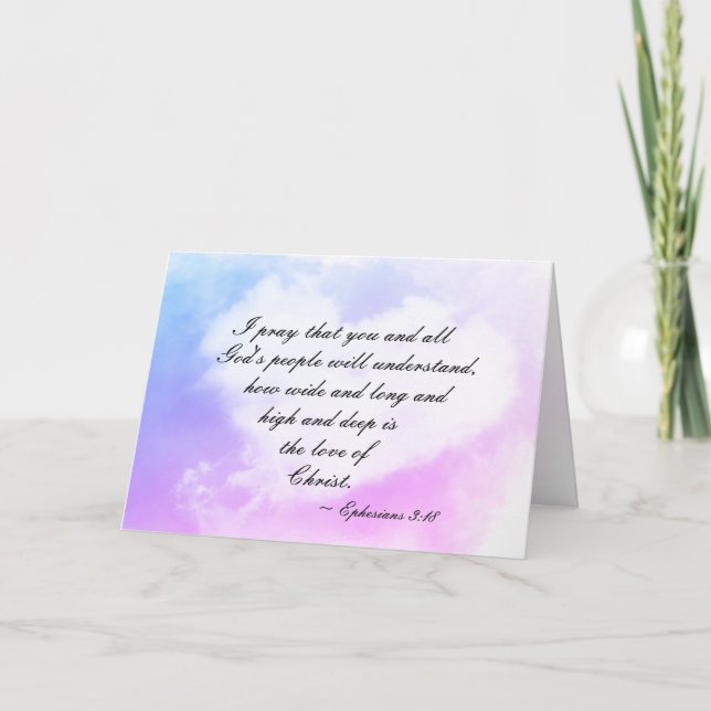 Efesier 3:18 Hur bred och djup är kärlek av Kristu Kort (Framsida)