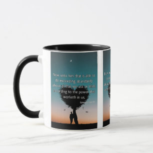 Efesier 3:20 KJV Bible Verse Pic Two-Tone Mugg