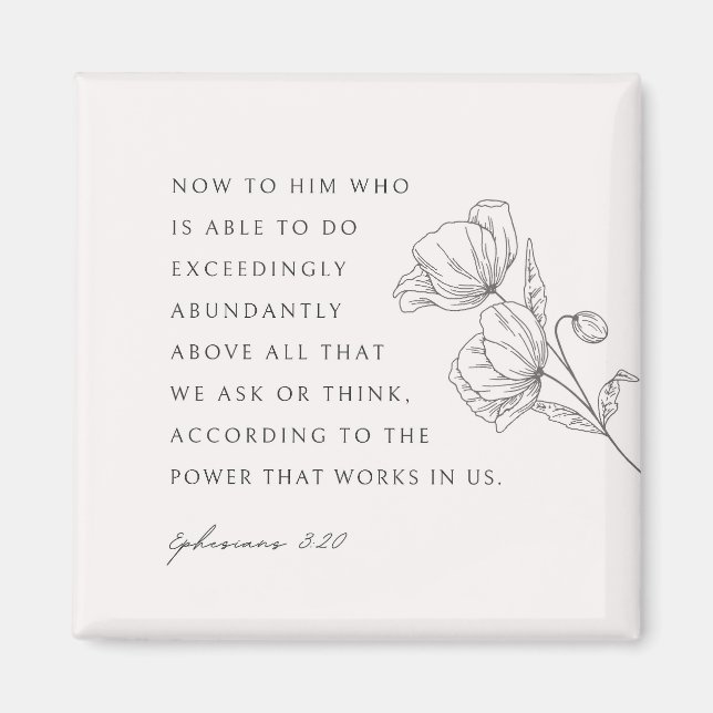 Efesier 3:20 Överskridande abudant Magnet (Framsidan)