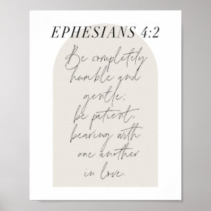 Efesier. 4:2 Minimal Boho Beige Arch Poster