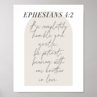 Efesier. 4:2 Minimal Boho Beige Arch Poster
