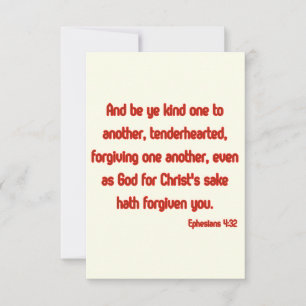 Efesier 4:32 KJV Bible Verse Flat Hälsning Kort