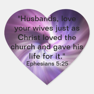 Efesier 5:25 hjärtformat klistermärke