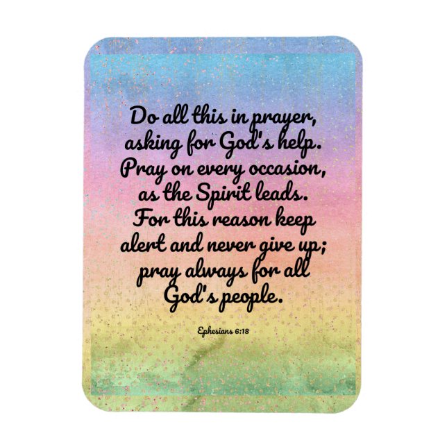 Efesier 6:18 regnbåge Bible Prayer Magnet (Vertikal)