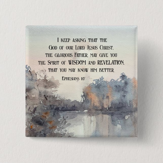 Efesierna 1:17 Känns- och avslöjandeanda Knapp (Framsida)