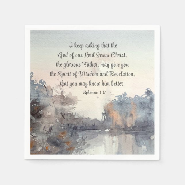 Efesierna 1:17 Känns- och avslöjandeanda Pappersservett (Framsidan)