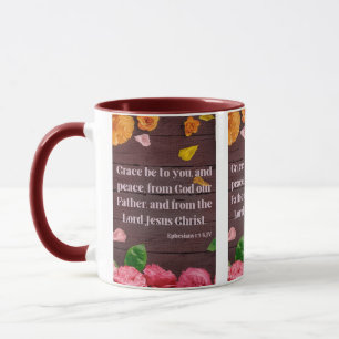 Efesierna 1:2 KJV Bible Scripture Pic Two-Tone Mugg
